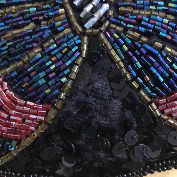 Vintage style Butterfly bead and sequin purse - Picture 5 of 5